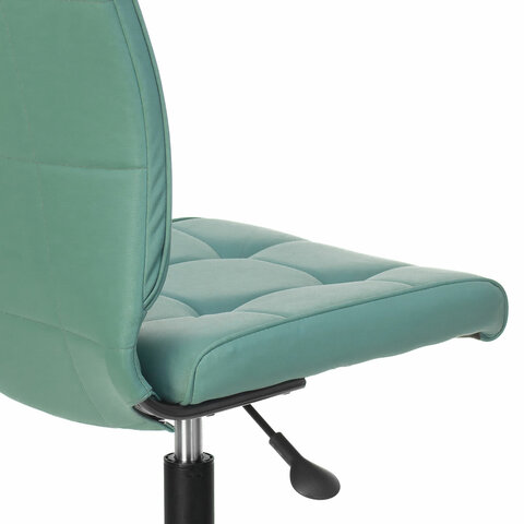 Кресло "Stream MG-314", без подлокотников, пятилучие серебристое, экокожа, серо-голубое
