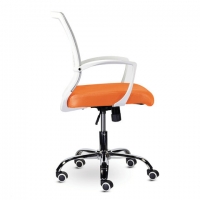 Кресло "Wings MG-306", пластик белый, хром, сетка, серое/оранжевое