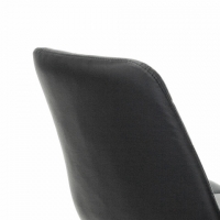 Кресло "Deco MG-316", без подлокотников, пятилучие серебристое, экокожа, черное