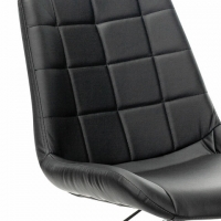Кресло "Deco MG-316", без подлокотников, пятилучие серебристое, экокожа, черное