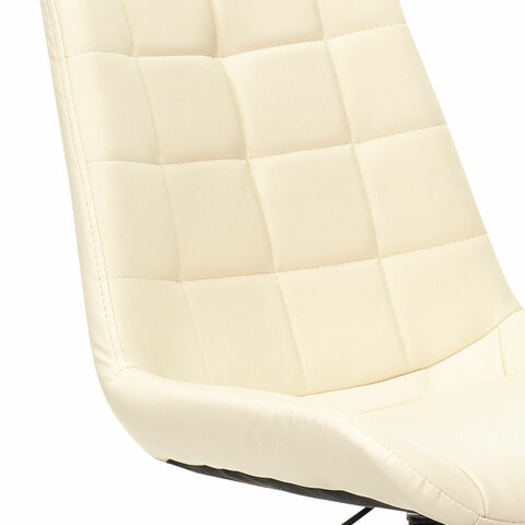 Кресло "Deco MG-316", без подлокотников, пятилучие серебристое, экокожа, слоновая кость