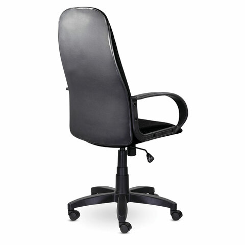 Кресло офисное "Praktik EX-279", ткань/кожзам, черное
