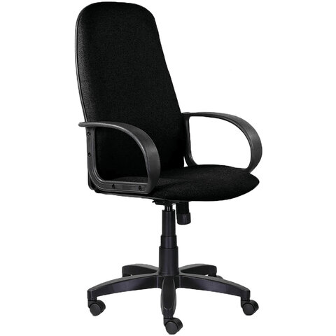 Кресло офисное "Praktik EX-279", ткань/кожзам, черное