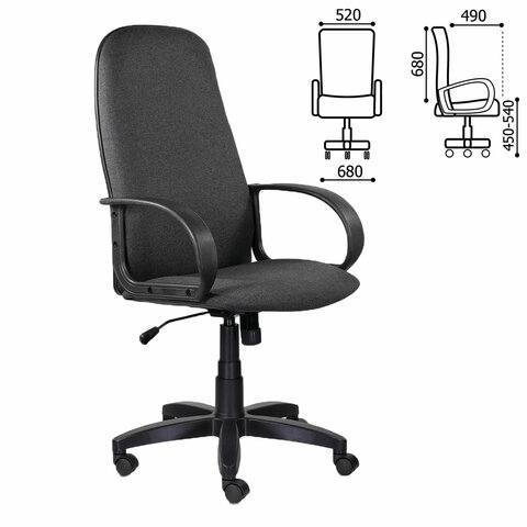 Кресло офисное "Praktik EX-279", ткань/кожзам, серое