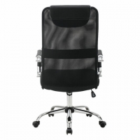 Кресло офисное "Fit EX-514", с подголовником, хром, черное