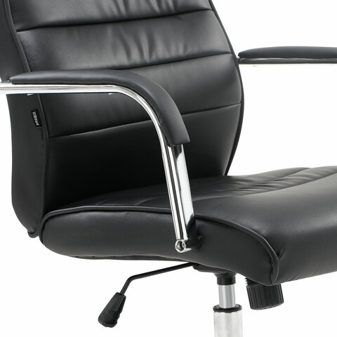 Кресло офисное "Stark EX-547", экокожа, хром, черное