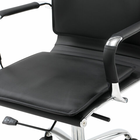 Кресло офисное "Cube EX-523", экокожа, хром, черное