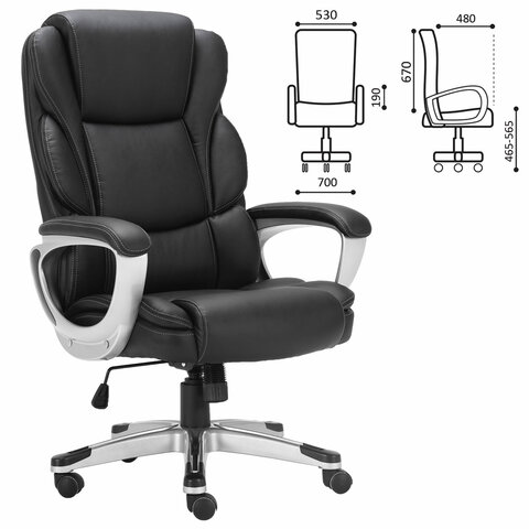 Кресло офисное PREMIUM "Rest EX-555", пружинный блок, экокожа, черное