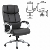 Кресло офисное PREMIUM "Blocks HD-008", НАГРУЗКА до 200 кг, экокожа, серое