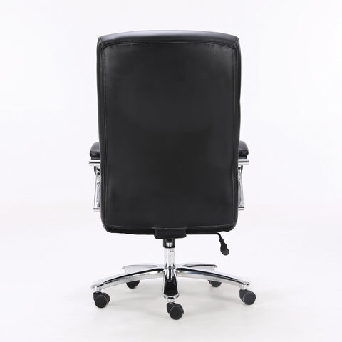 Кресло офисное PREMIUM "Total HD-006", НАГРУЗКА до 180 кг, экокожа, хром, черное