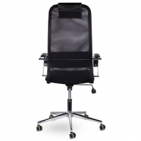 Кресло офисное "Pilot EX-610 CH" premium, хром, ткань-сетка, черное
