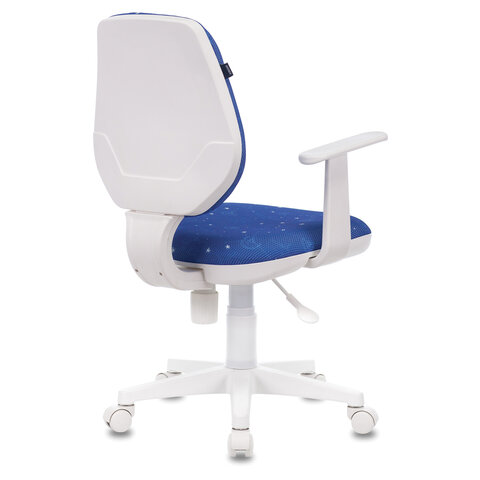 Кресло "Fancy MG-201W", с подлокотниками, пластик белый, с рисунком "Cosmos"