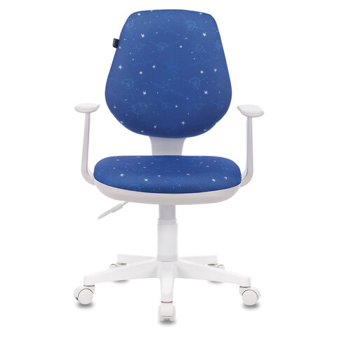 Кресло "Fancy MG-201W", с подлокотниками, пластик белый, с рисунком "Cosmos"