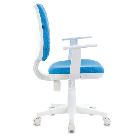 Кресло "Fancy MG-201W, с подлокотниками, пластик белый, голубое