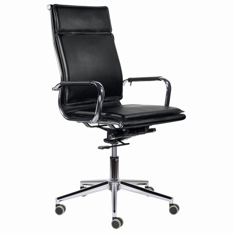 Кресло офисное PREMIUM "Kayman EX-532", экокожа, хром, черное