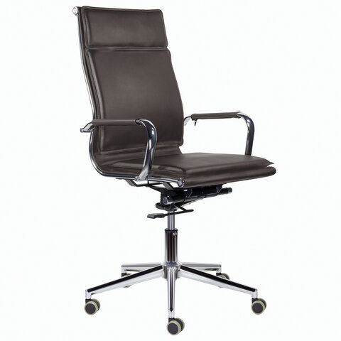 Кресло офисное PREMIUM "Kayman EX-532", экокожа, хром, темно-коричневое