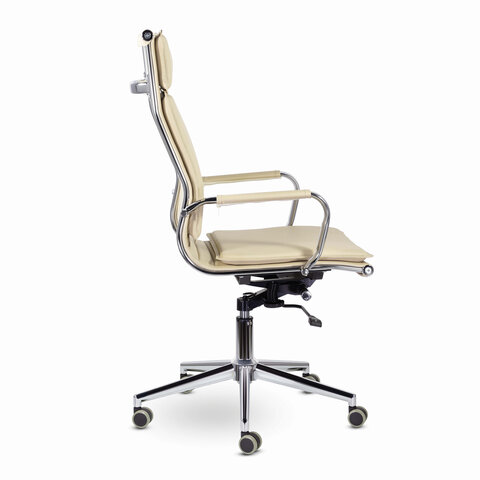 Кресло офисное PREMIUM "Kayman EX-532", экокожа, хром, бежевое