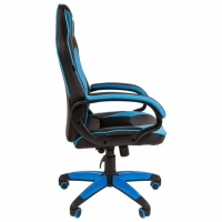 Кресло компьютерное "Blaze GM-162", ткань TW/экокожа, черное/голубое