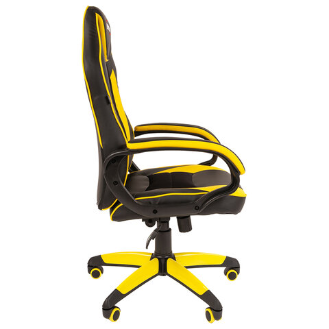 Кресло компьютерное "Blaze GM-162", ткань TW/экокожа, черное/желтое
