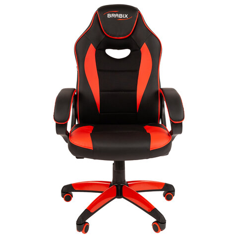 Кресло компьютерное "Blaze GM-162", ткань TW/экокожа, черное/красное