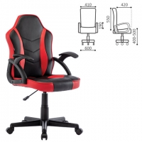 Кресло компьютерное "Shark GM-203", экокожа, черное/красное