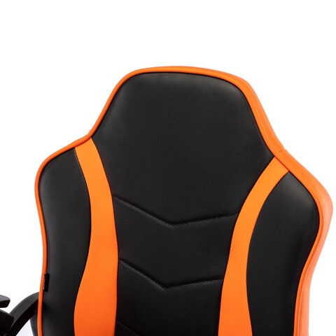 Кресло компьютерное "Shark GM-203", экокожа, черное/оранжевое