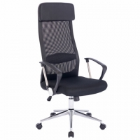 Кресло офисное "Flight R EX-541", хром, ткань TW, сетка, черное