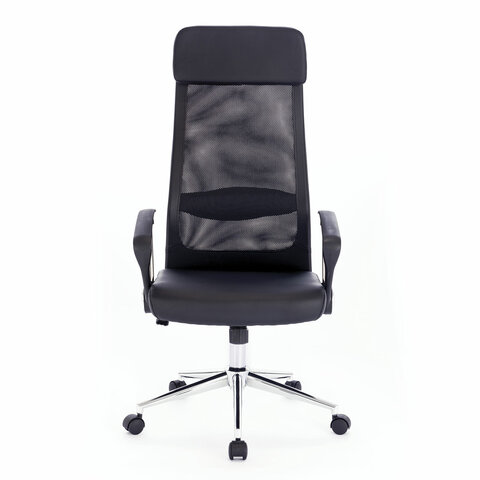 Кресло офисное "Flight R EX-541", хром, экокожа, сетка, черное
