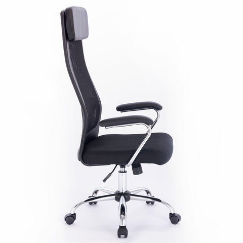 Кресло офисное "Flight EX-540", хром, ткань TW, сетка, черное