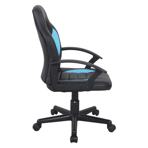 Кресло компьютерное "Spark GM-201", экокожа, черное/голубое