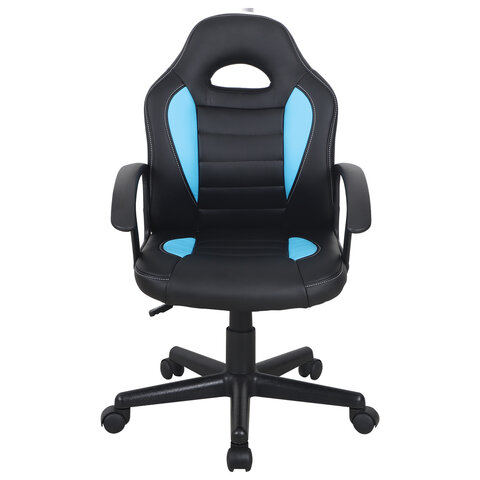 Кресло компьютерное "Spark GM-201", экокожа, черное/голубое