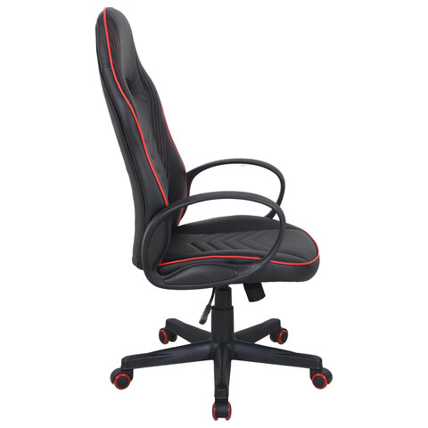 Кресло компьютерное "Flame GM-004", экокожа, черное/красное
