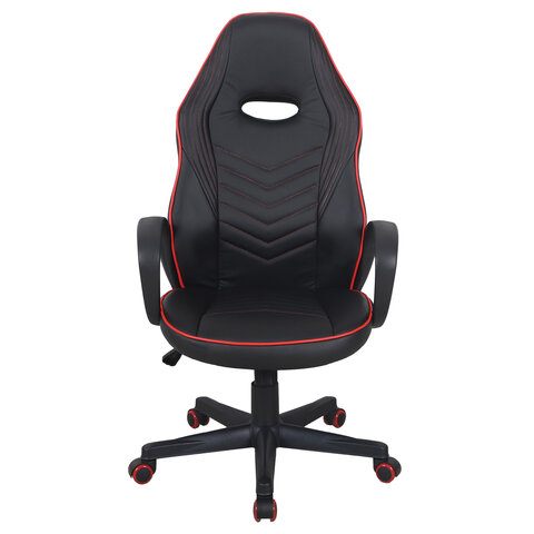 Кресло компьютерное "Flame GM-004", экокожа, черное/красное