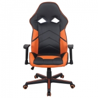 Кресло компьютерное "Storm GM-006", регулируемые подлокотники, экокожа, черное/оранжевое