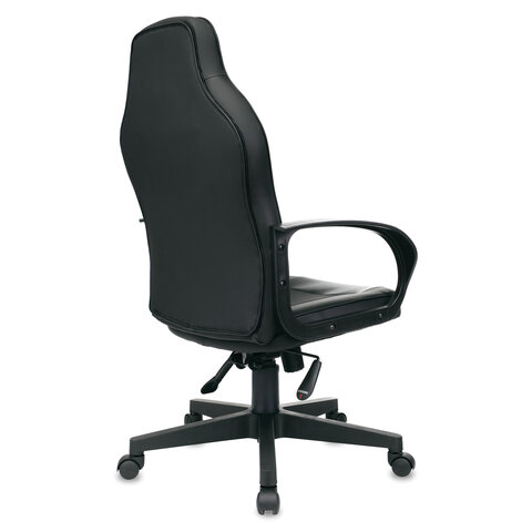 Кресло компьютерное "Game GM-017", экокожа/ткань, черное