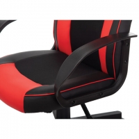 Кресло компьютерное "Game GM-017", экокожа/ткань, черное/красное