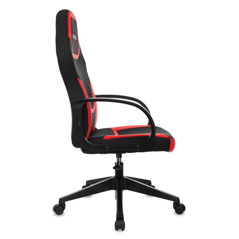 Кресло компьютерное "Alpha GM-018", ткань/экокожа, черное/красное
