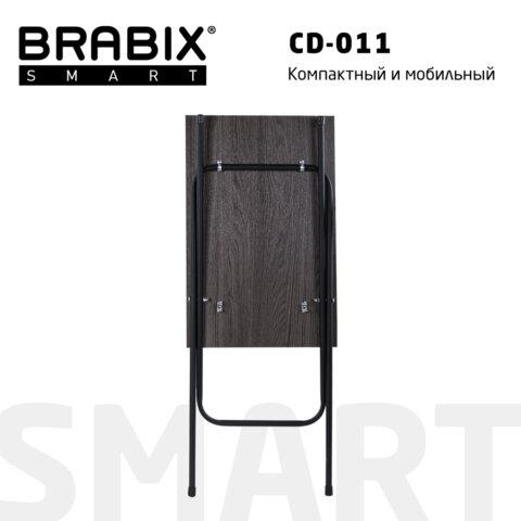 Стол "Smart CD-011", 600х380х705 мм, ЛОФТ, складной, металл/ЛДСП ясень, каркас черный