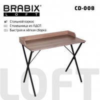 Стол на металлокаркасе LOFT CD-008 (ш900*г500*в780мм), цвет морёный дуб