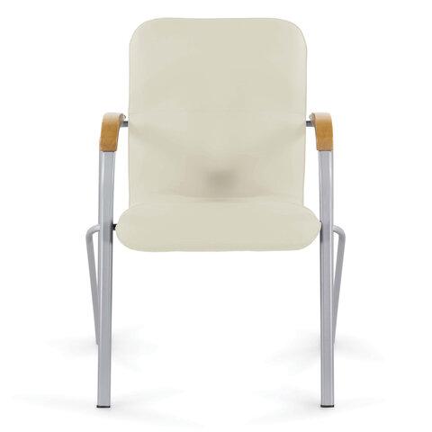Кресло для приемных и переговорных "Samba CF-106 BOX-2", серый, бук (D-1), бежевый