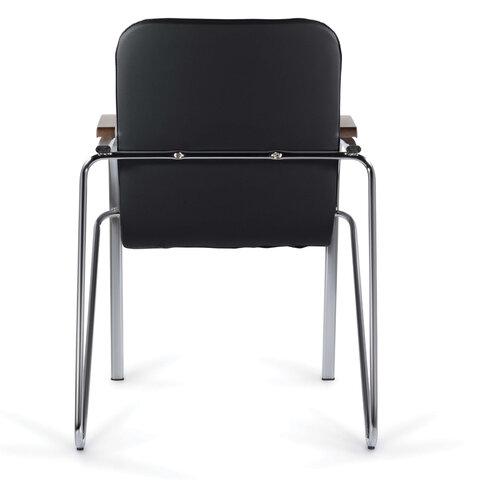 Кресло для приемных и переговорных "Samba CF-105 BOX-2", хром, орех (D-8), черный