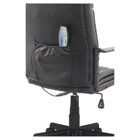 Кресло офисное "Relax MS-001", 4 массажных модуля, экокожа, черное