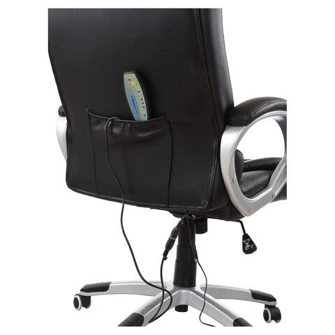 Кресло офисное "Comfort MS-003", 6 массажных модулей, экокожа, черное