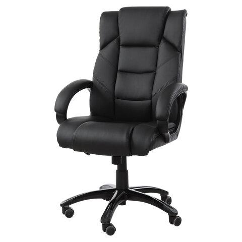 Кресло офисное "Bliss MS-004", 6 массажных модулей, экокожа, черное